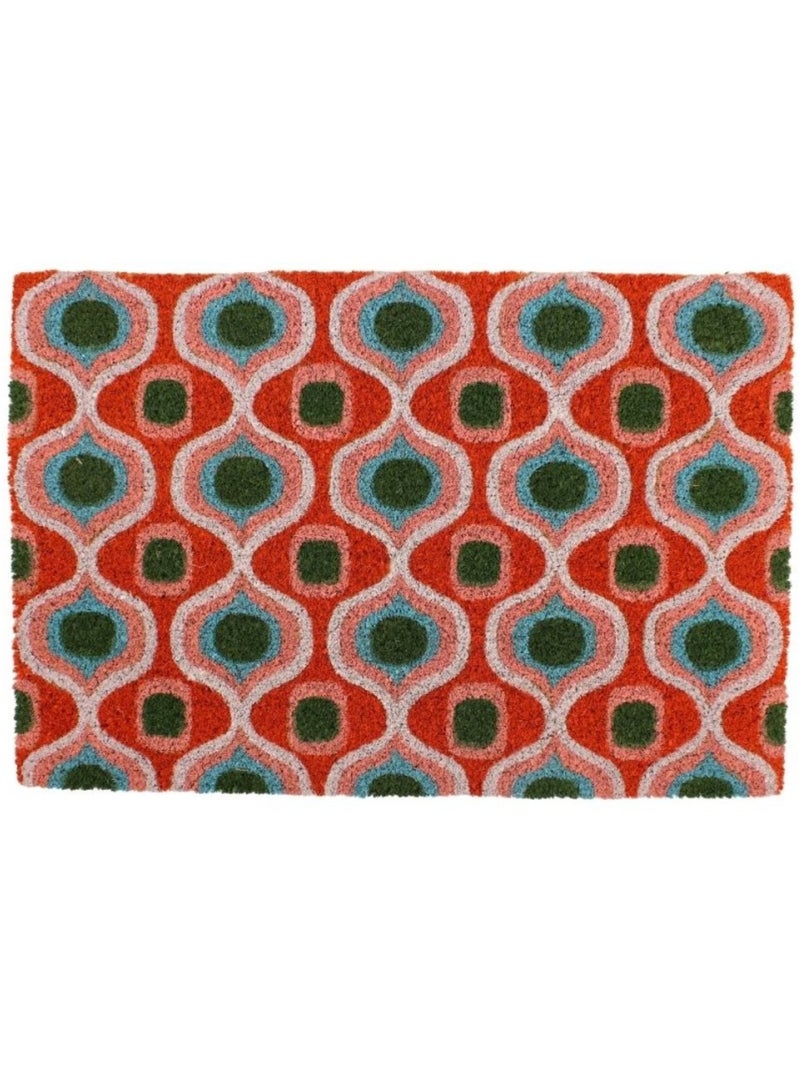 Paillasson coco motifs géométriques rouges 40x60cm Rouge - Kiabi