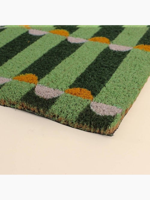 Paillasson coco motifs géométriques verts 40x60cm - Kiabi