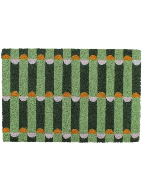 Paillasson coco motifs géométriques verts 40x60cm - Kiabi