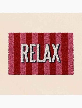 Paillasson coco rayé imprimé relax 40x60cm