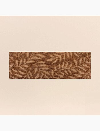 Paillasson de marche coco embossé feuillages 25x75cm