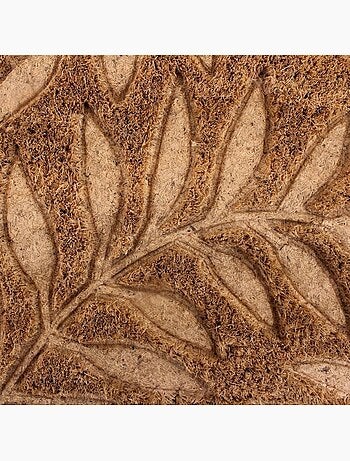 Paillasson de marche coco embossé feuillages 25x75cm