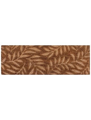 Paillasson de marche coco embossé feuillages 25x75cm