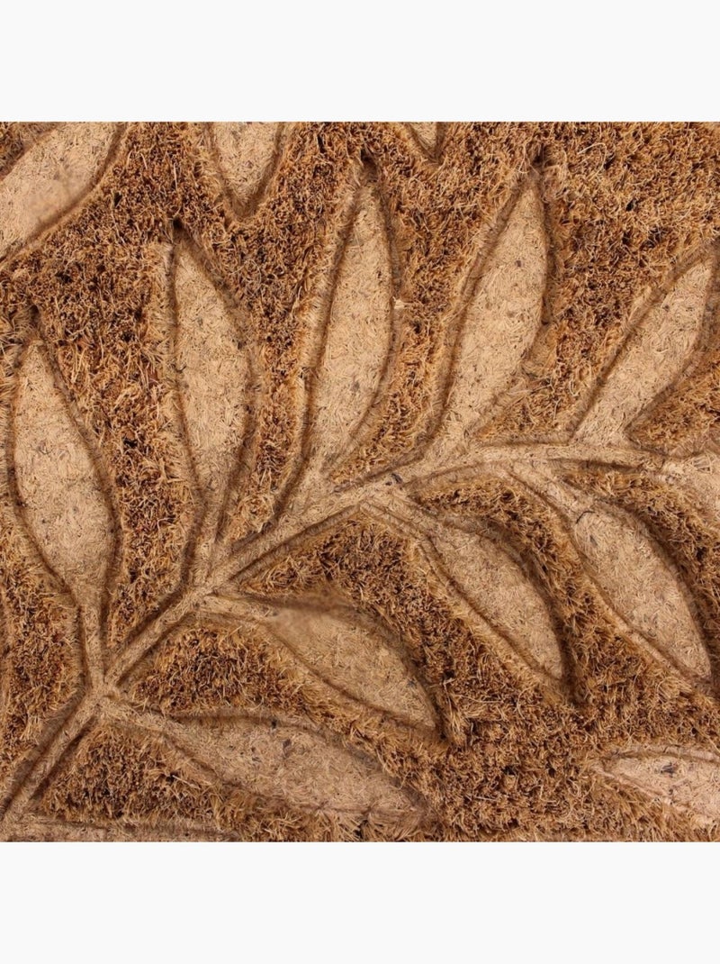 Paillasson de marche coco embossé feuillages 25x75cm Marron - Kiabi
