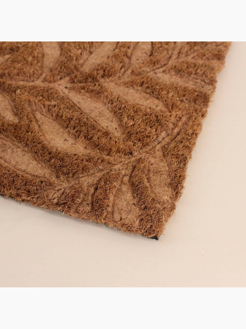 Paillasson de marche coco embossé feuillages 25x75cm Marron - Kiabi