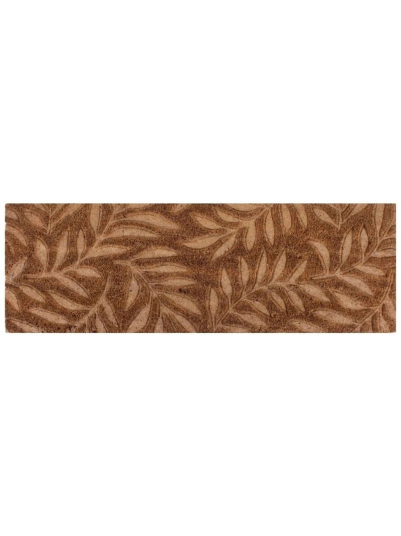 Paillasson de marche coco embossé feuillages 25x75cm Marron - Kiabi