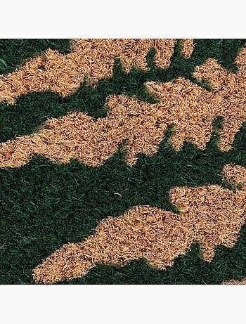 Paillasson de marche coco imprimé fougères vert 25x75cm