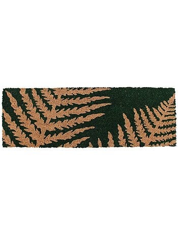 Paillasson de marche coco imprimé fougères vert 25x75cm