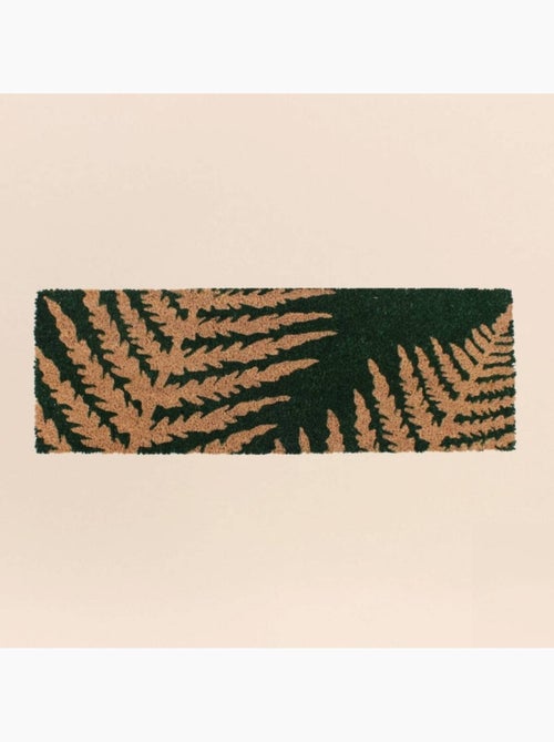Paillasson de marche coco imprimé fougères vert 25x75cm - Kiabi Paillasson de marche coco imprimé fougères vert 25x75cm - Kiabi