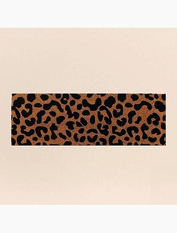 Paillasson de marche coco imprimé léopard 25x75cm