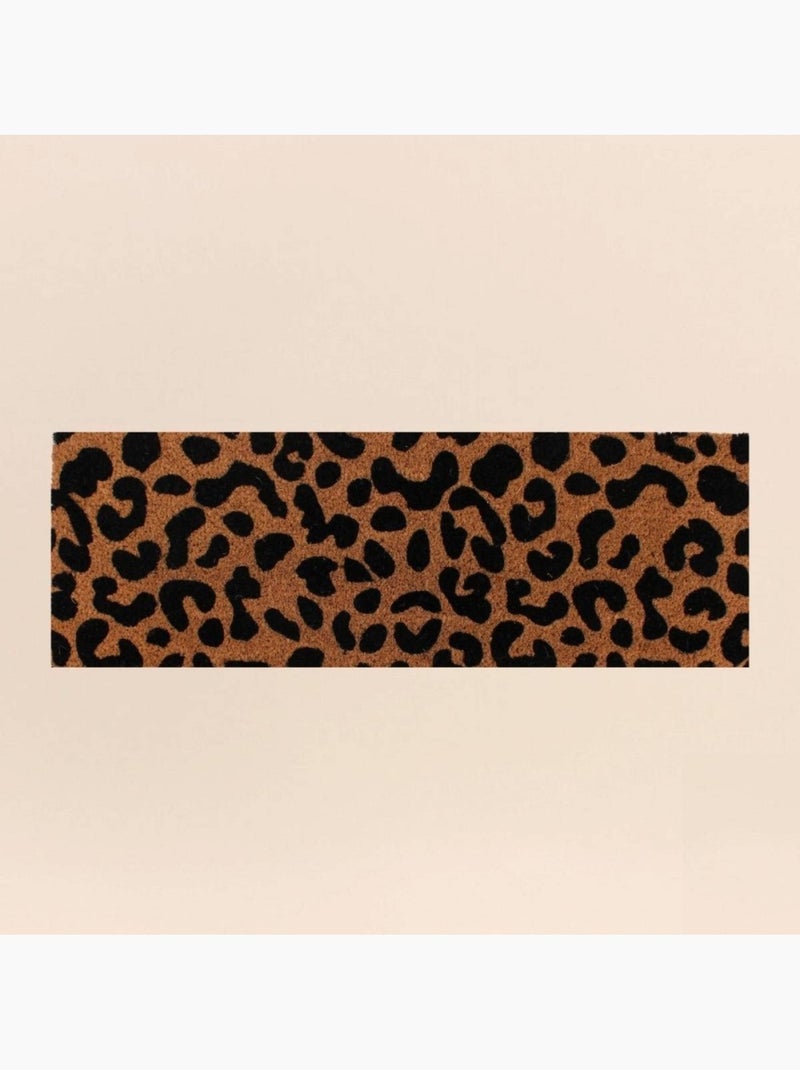 Paillasson de marche coco imprimé léopard 25x75cm Marron - Kiabi