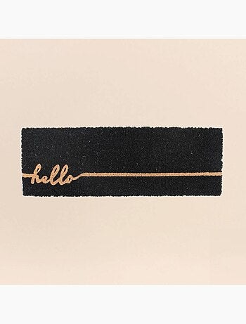 Paillasson de marche imprimé hello en coco 25x75cm