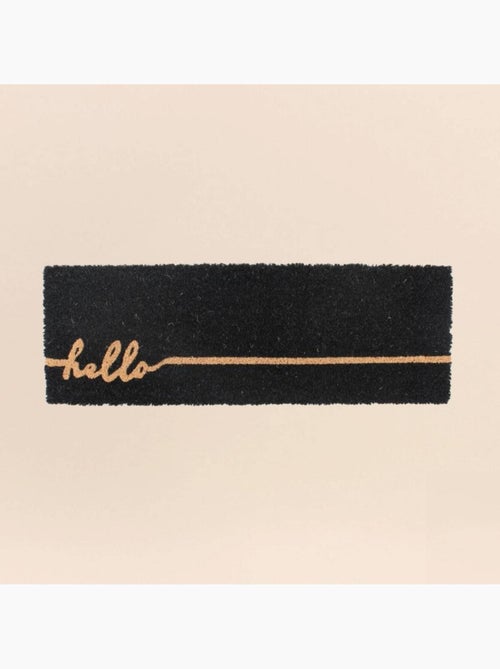 Paillasson de marche imprimé hello en coco 25x75cm - Kiabi