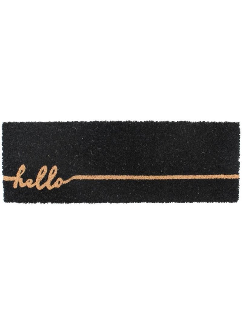 Paillasson de marche imprimé hello en coco 25x75cm Noir - Kiabi