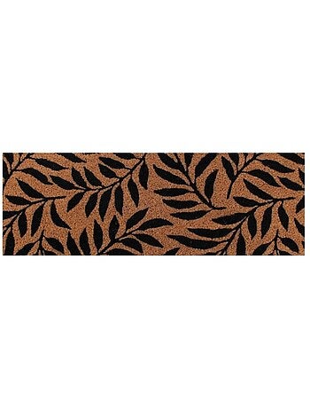 Paillasson de marche motifs feuillages en coco 25x75cm