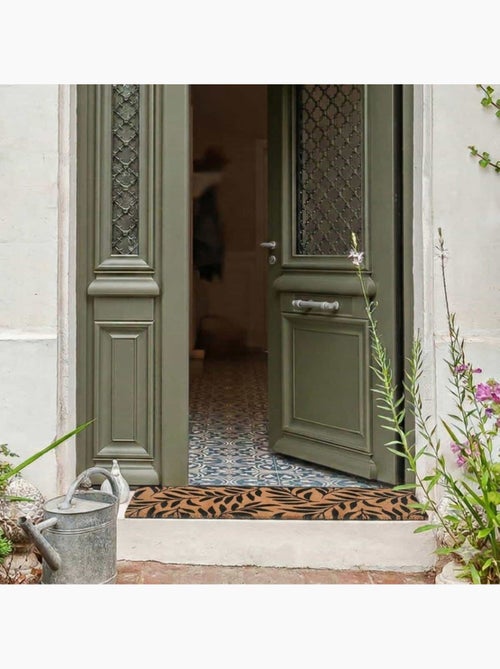 Paillasson de marche motifs feuillages en coco 25x75cm - Kiabi