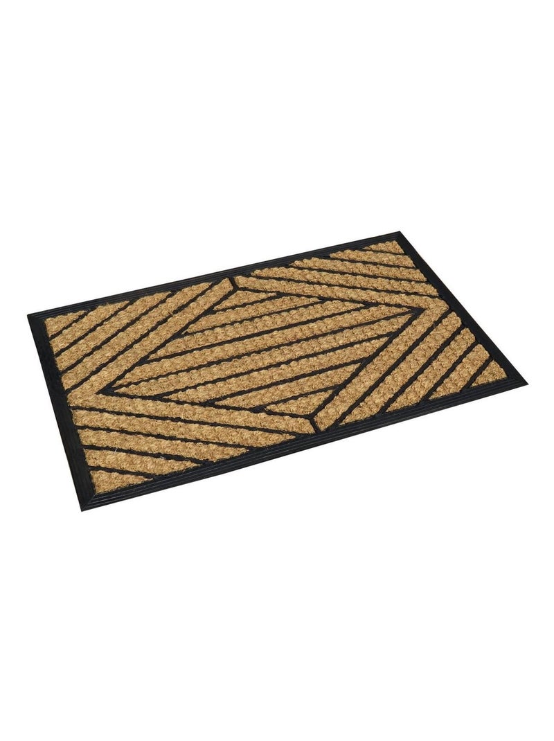 Paillasson En Coco Bouclé Motif Diamant - 75 X 45 Cm Marron - Kiabi