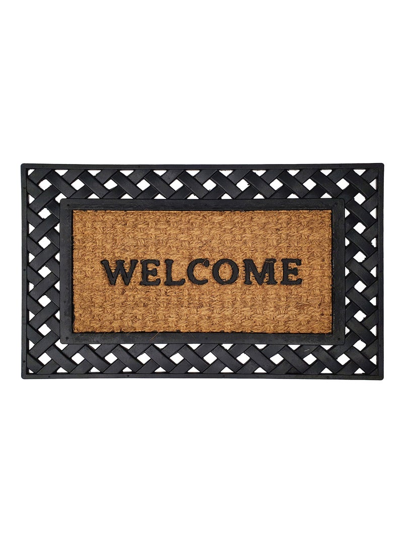 Paillasson en coco et caoutchouc avec inscription Welcome Marron - Kiabi