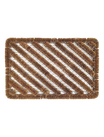 Paillasson en coco et métal ajouré