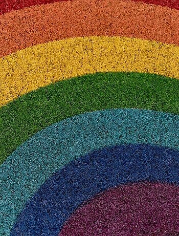 Paillasson en fibres de coco arc en ciel