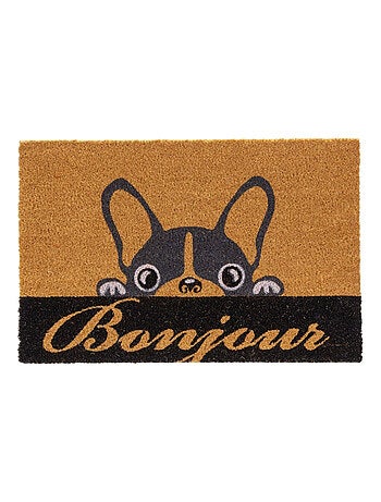 Paillasson en fibres de coco bonjour
