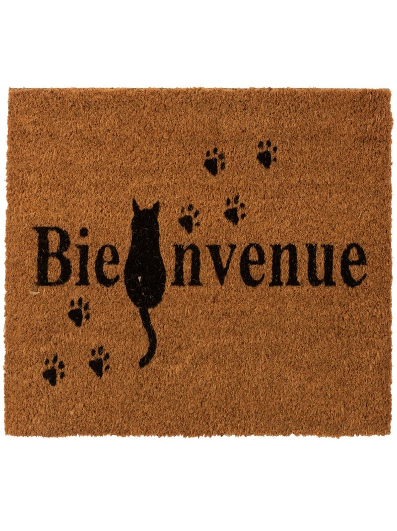 Paillasson en fibres de coco chat 59 cm Beige - Kiabi