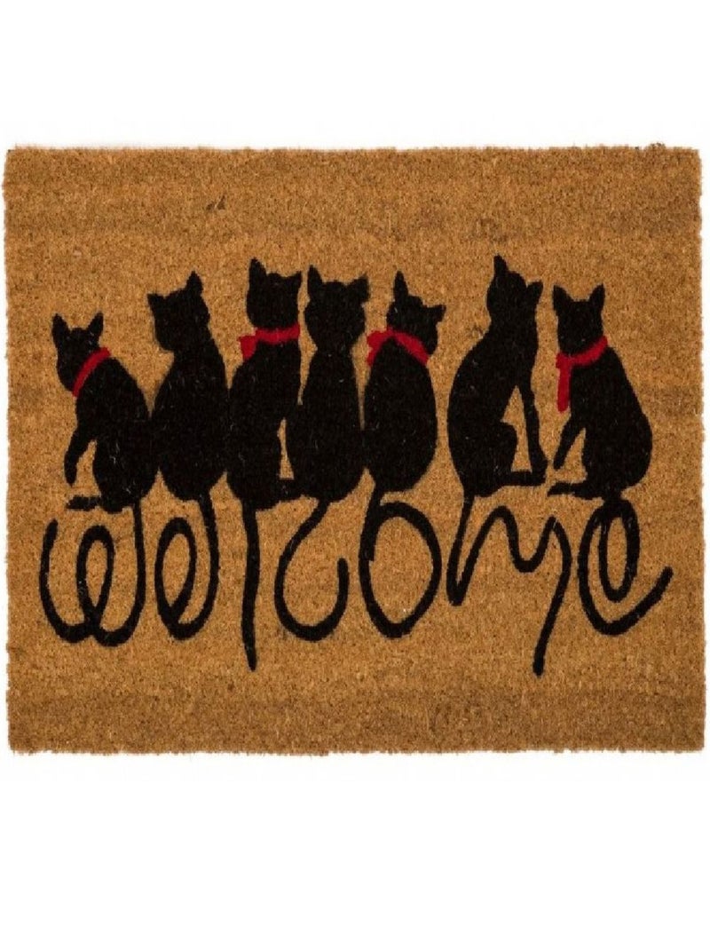 Paillasson en fibres de coco chats Beige - Kiabi