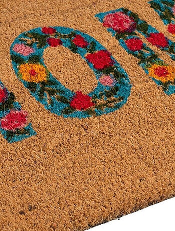 Paillasson en fibres de coco fleurs