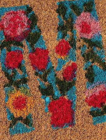 Paillasson en fibres de coco fleurs