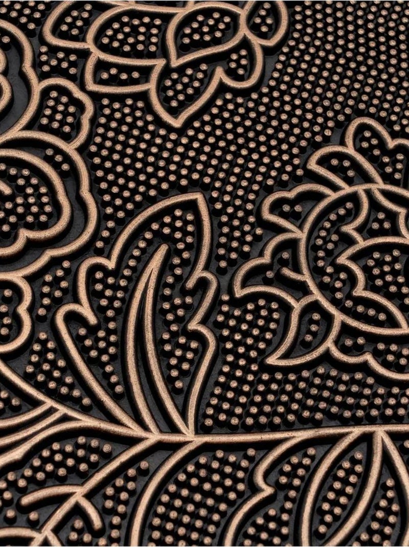 Paillasson en gomme floral Noir - Kiabi