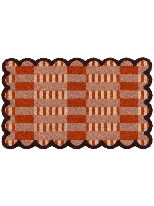 Paillasson festonné imprimé orange, rose 45x75cm - Kiabi