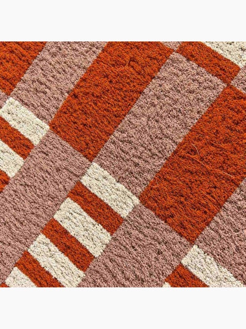 Paillasson festonné imprimé orange, rose 45x75cm - Kiabi