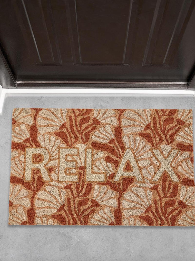 Paillasson fibre de coco JOYE Feuillage Marron - Kiabi