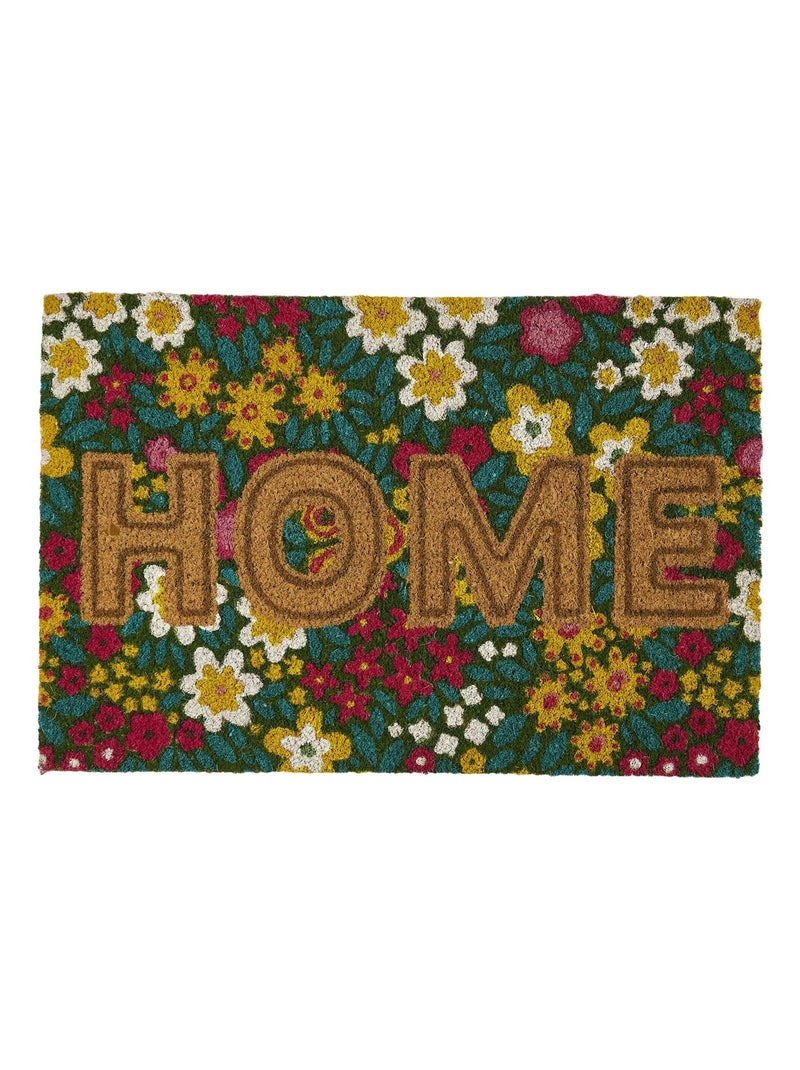 Paillasson fibre de coco JOYE Fleurs Multicolore - Kiabi