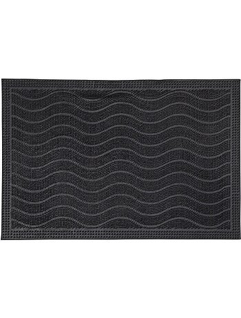 Paillasson géométrique en vagues, kilim tissé naturel, vague p