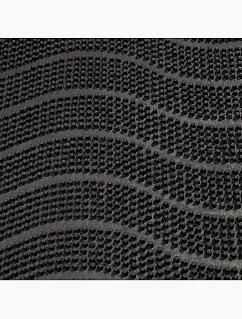 Paillasson géométrique en vagues, kilim tissé naturel, vague p