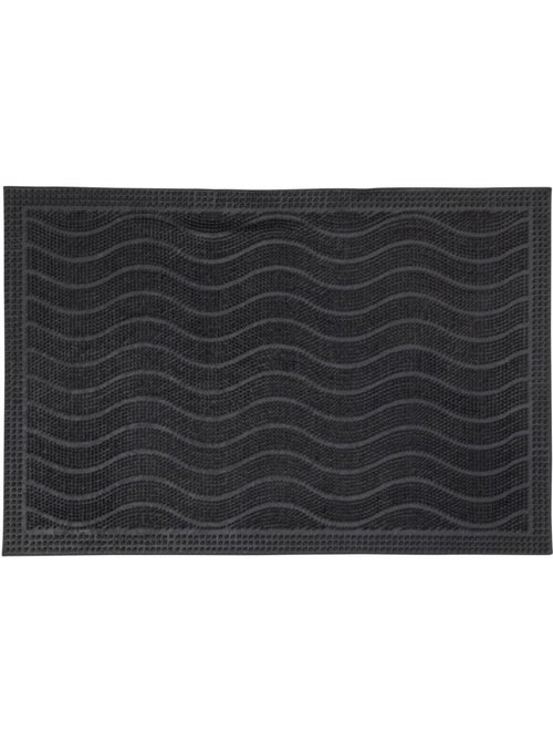 Paillasson géométrique en vagues, kilim tissé naturel, vague p - Kiabi