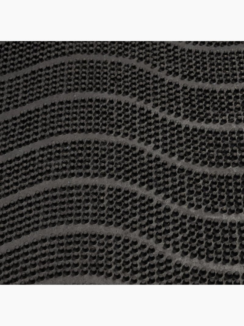 Paillasson géométrique en vagues, kilim tissé naturel, vague p Gris - Kiabi