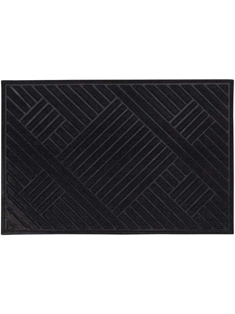 Paillasson géométrique, tissé kilim, graphique et épuré, brume Noir - Kiabi