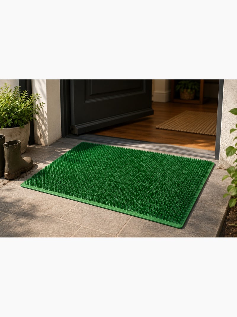 Paillasson gratoire en polyéthylène vert 58 x 38 cm Vert - Kiabi