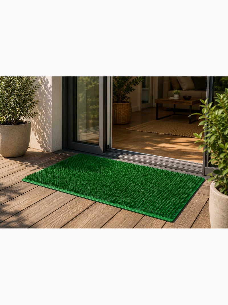 Paillasson gratoire en polyéthylène vert 58 x 38 cm Vert - Kiabi