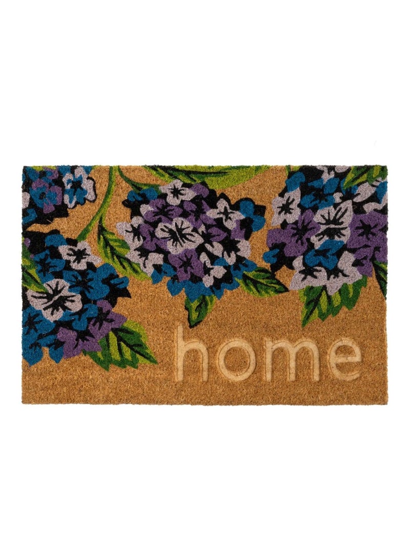 Paillasson Home  Fleurs Violettes et Parme  60 x 40 cm Marron - Kiabi