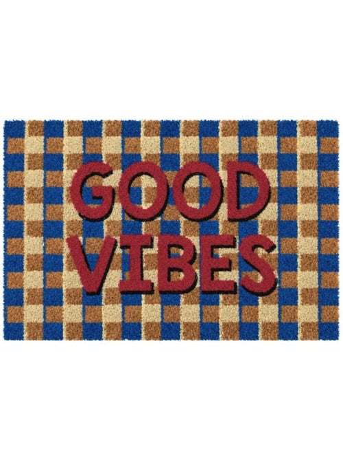 Paillasson imprimé good vibes motifs géométriques 40x60cm - Kiabi Paillasson imprimé good vibes motifs géométriques 40x60cm - Kiabi