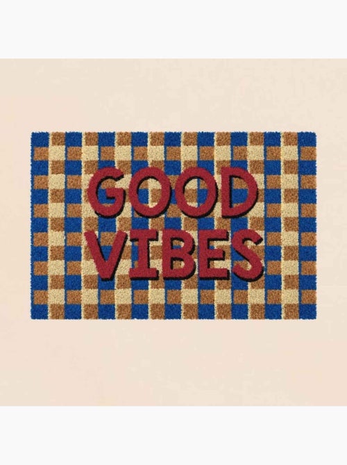 Paillasson imprimé good vibes motifs géométriques 40x60cm - Kiabi Paillasson imprimé good vibes motifs géométriques 40x60cm - Kiabi