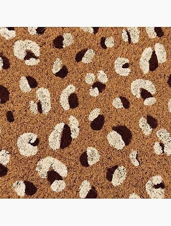 Paillasson imprimé léopard en fibres de coco 40x60cm