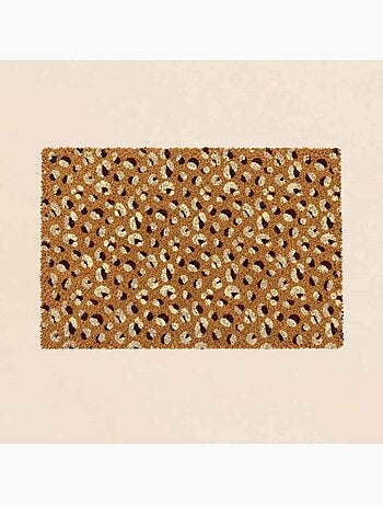 Paillasson imprimé léopard en fibres de coco 40x60cm