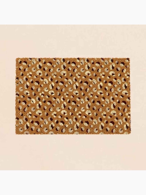 Paillasson imprimé léopard en fibres de coco 40x60cm - Kiabi