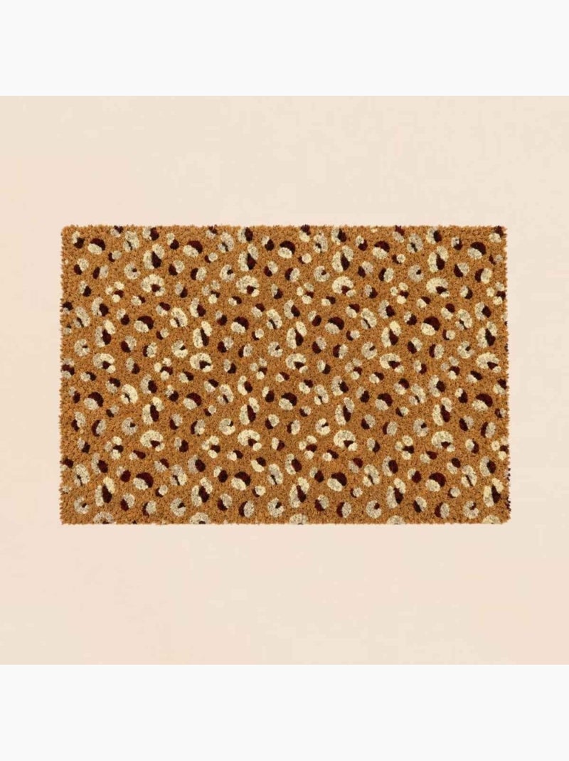 Paillasson imprimé léopard en fibres de coco 40x60cm Marron - Kiabi