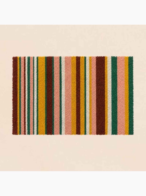 Paillasson imprimé rayures bayadères colorées 40x60cm - Kiabi