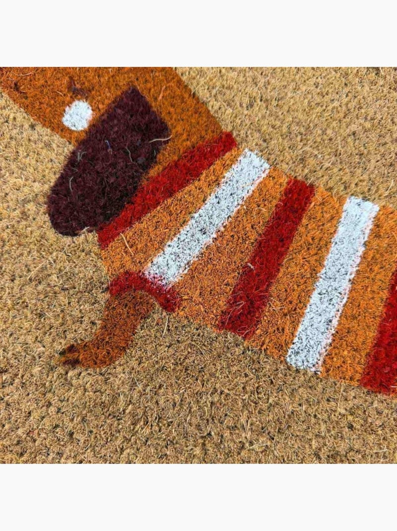 Paillasson imprimé teckel avec manteau 40x60cm Beige - Kiabi